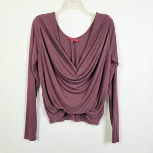 Red by BKE Draped Top L Mauve Long Sleeve